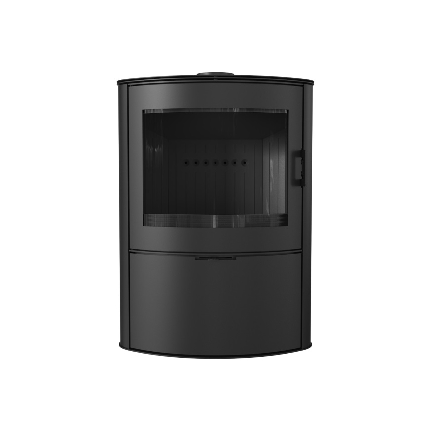 Kratki - Pejs stål med automatisk dørlukning 10kW 150 mm sort