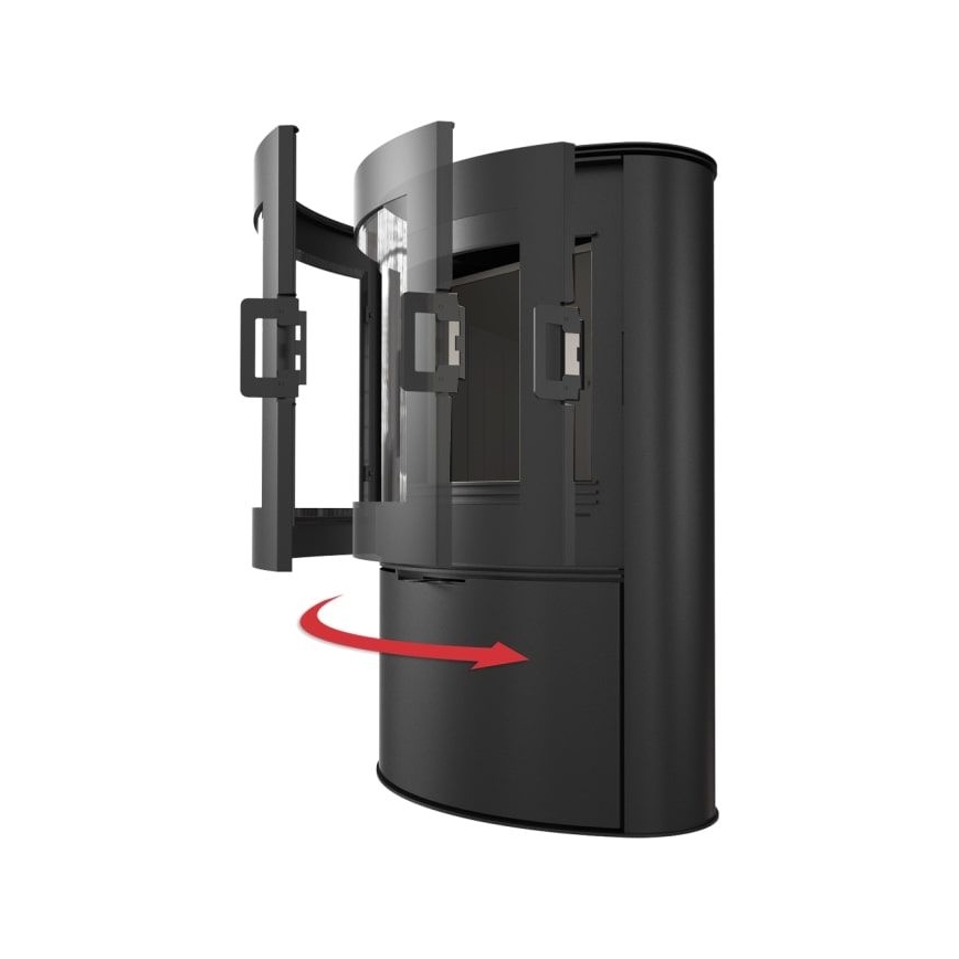 Kratki - Pejs stål med automatisk dørlukning 10kW 150 mm sort