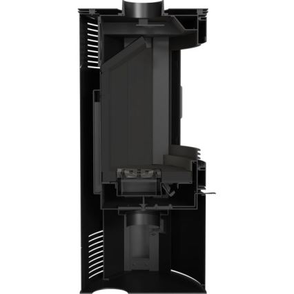 Kratki - Pejs stål med automatisk dørlukning 10kW 150 mm sort