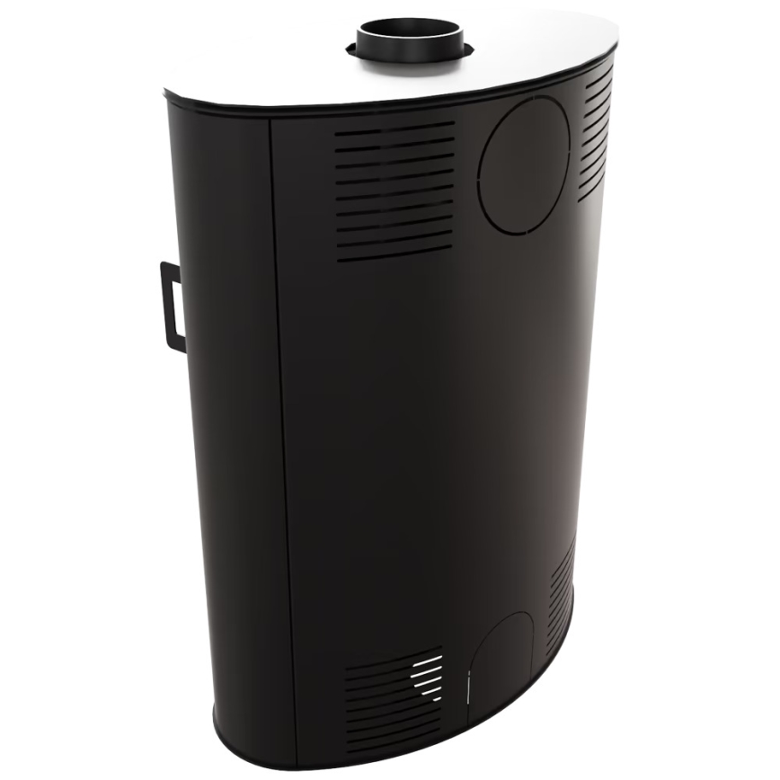 Kratki - Brændeovnsstålpejs med automatisk dørlukning 10 kW 150 mm sort