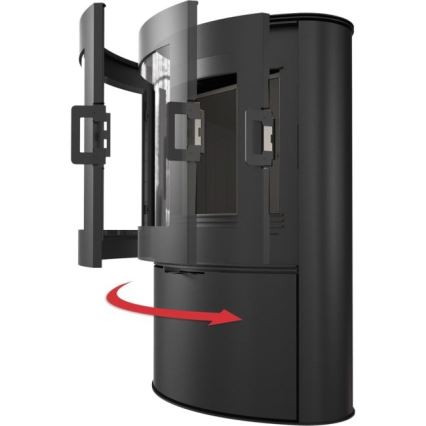 Kratki - Brændeovnsstålpejs med automatisk dørlukning 10 kW 150 mm sort