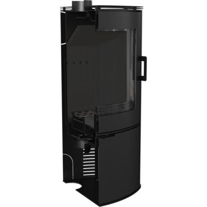 Kratki - Brændeovnsstålpejs med automatisk dørlukning 10 kW 150 mm sort