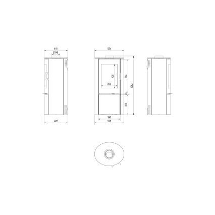 Kratki - Brændeovn 8kW 150 mm stål