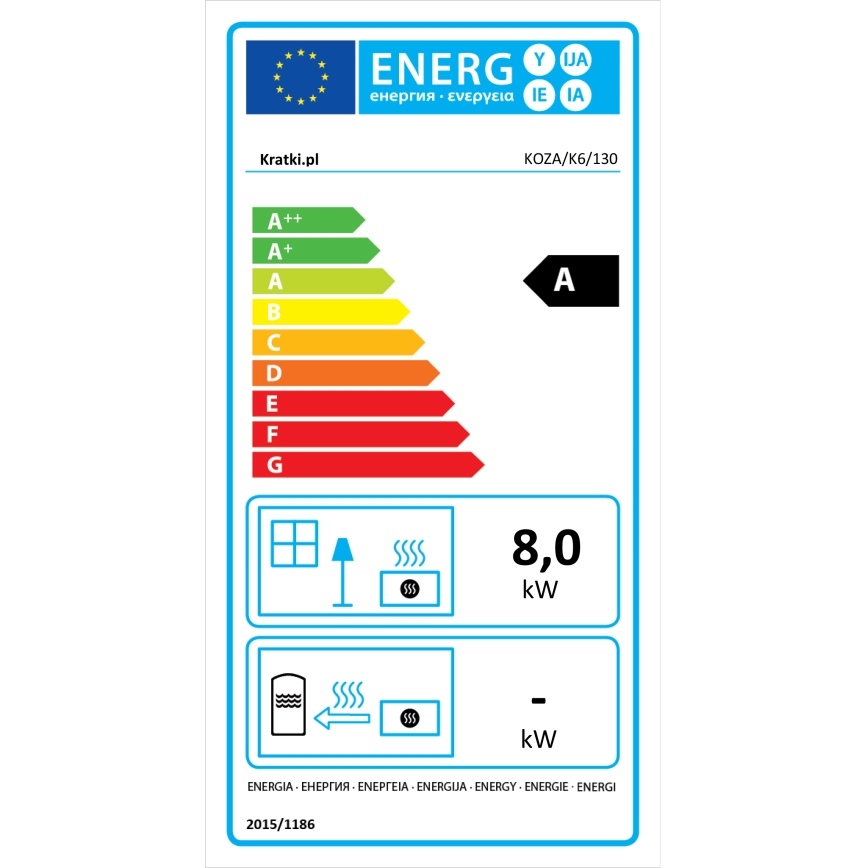 Kratki - Brændeovn i støbejern 8 kW 130 mm