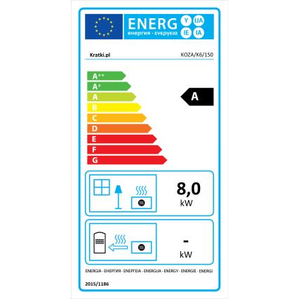 Kratki - Brændeovn i støbejern 8 kW 150 mm