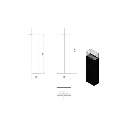 Kratki - Biopejs 113,6x35,9 cm 2kW sort