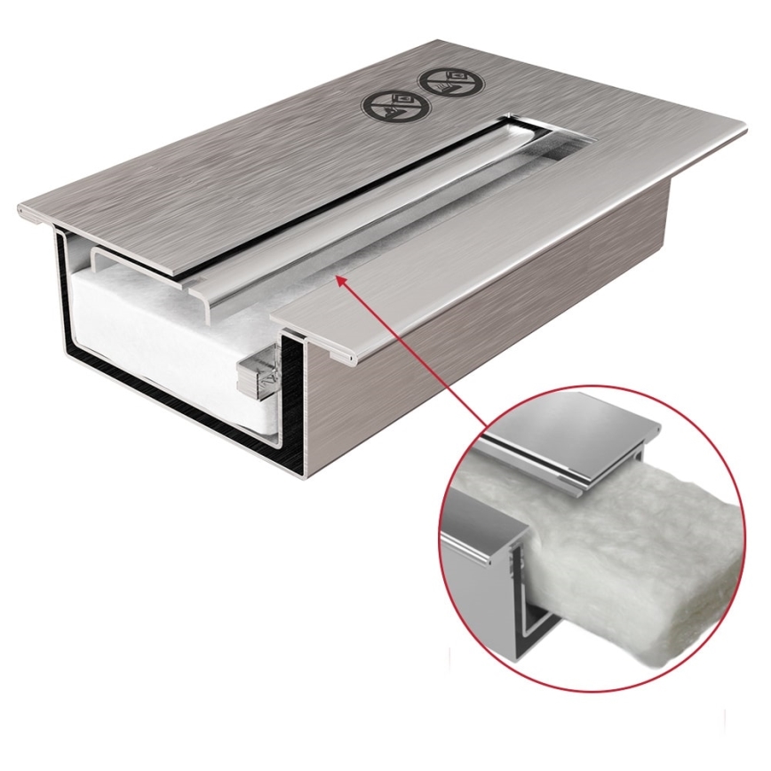 Kratki - Indbygget biopejs 50x100 cm 3,5kW sort