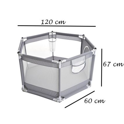 Kravlegård 120 cm grå