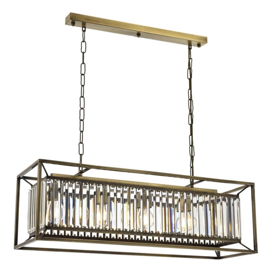 Kronelys på kæde CRYSTALLINE 4xE27/6W/230V bronze