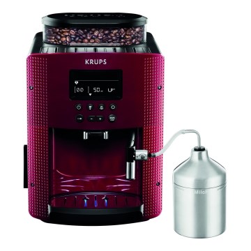 Krups - Automatisk kaffemaskine m. mælkebeholder ESSENTIAL 1450W/230V rød