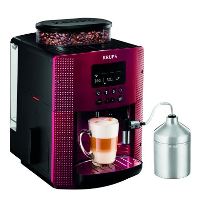 Krups - Automatisk kaffemaskine m. mælkebeholder ESSENTIAL 1450W/230V rød