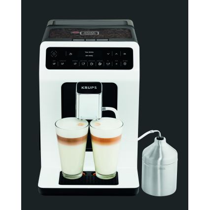 Krups - Automatisk kaffemaskine m. mælkebeholder EVIDENCE 1450W/230V hvid