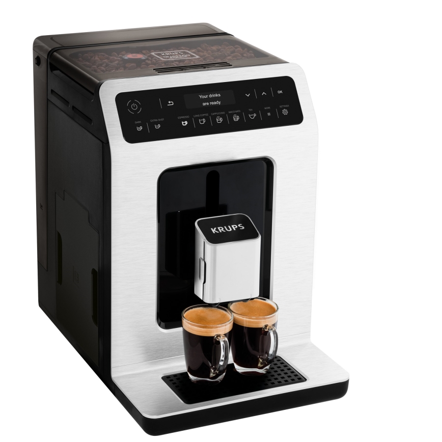 Krups - Automatisk kaffemaskine m. mælkebeholder EVIDENCE 1450W/230V hvid