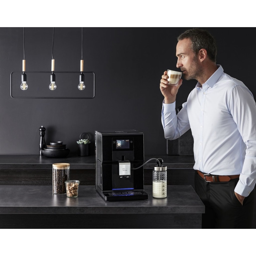 Krups - Automatisk kaffemaskine m. mælkebeholder INTUITION PREFERENCE 1450W/230V sort