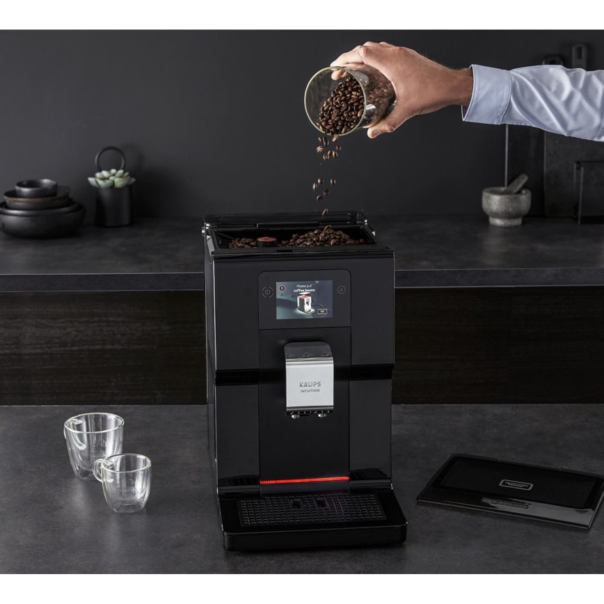 Krups - Automatisk kaffemaskine m. mælkebeholder INTUITION PREFERENCE 1450W/230V sort