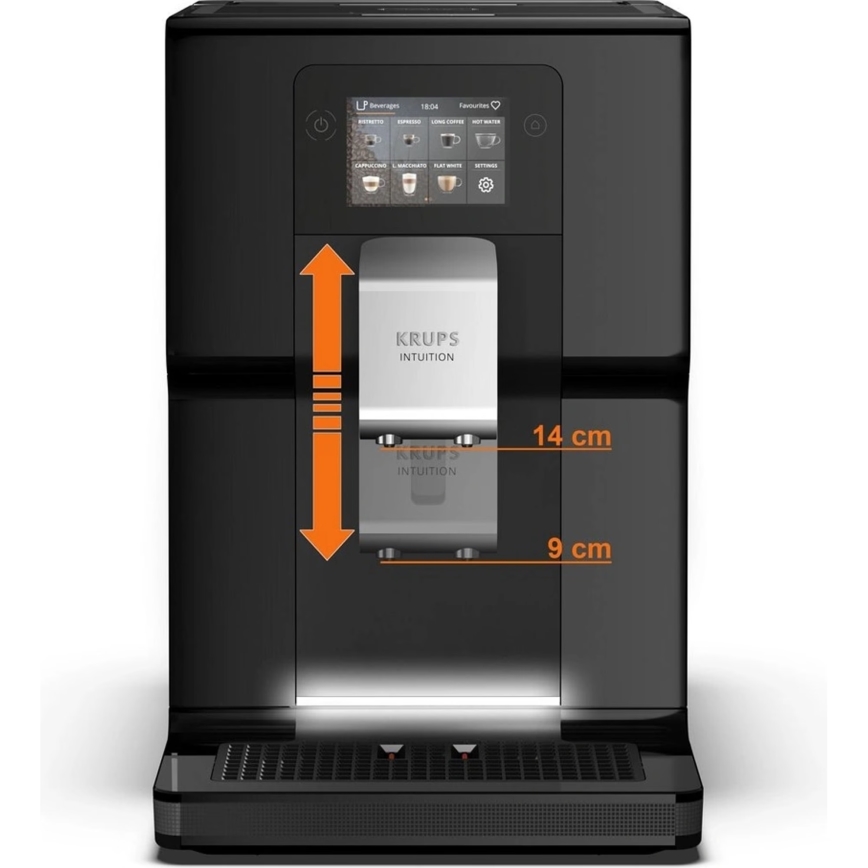 Krups - Automatisk kaffemaskine m. mælkebeholder INTUITION PREFERENCE 1450W/230V sort