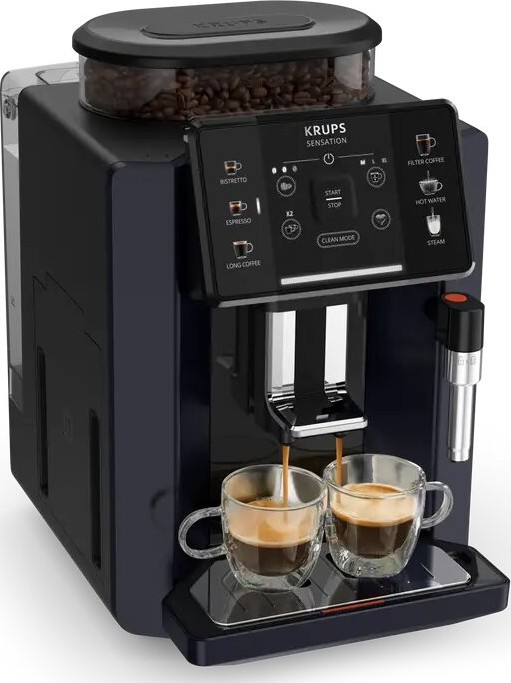 Krups - Automatisk kaffemaskine m. mælkebeholder SENSATION 1450W/230V sort