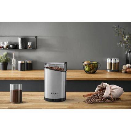Krups - Elektrisk kaffekværn 85g FAST-TOUCH 200W/230V mat krom