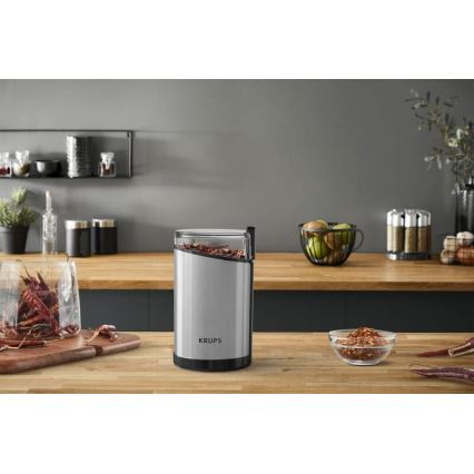 Krups - Elektrisk kaffekværn 85g FAST-TOUCH 200W/230V mat krom
