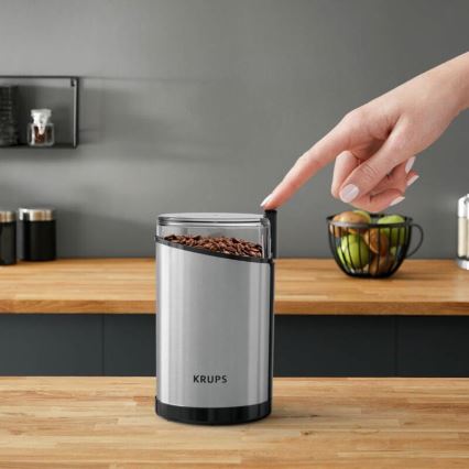 Krups - Elektrisk kaffekværn 85g FAST-TOUCH 200W/230V mat krom