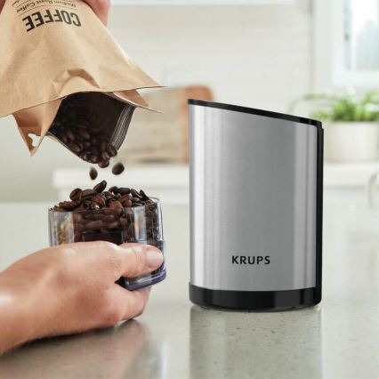 Krups - Elektrisk kaffekværn 85g FAST-TOUCH 200W/230V mat krom