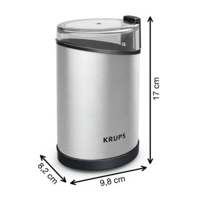 Krups - Elektrisk kaffekværn 85g FAST-TOUCH 200W/230V mat krom