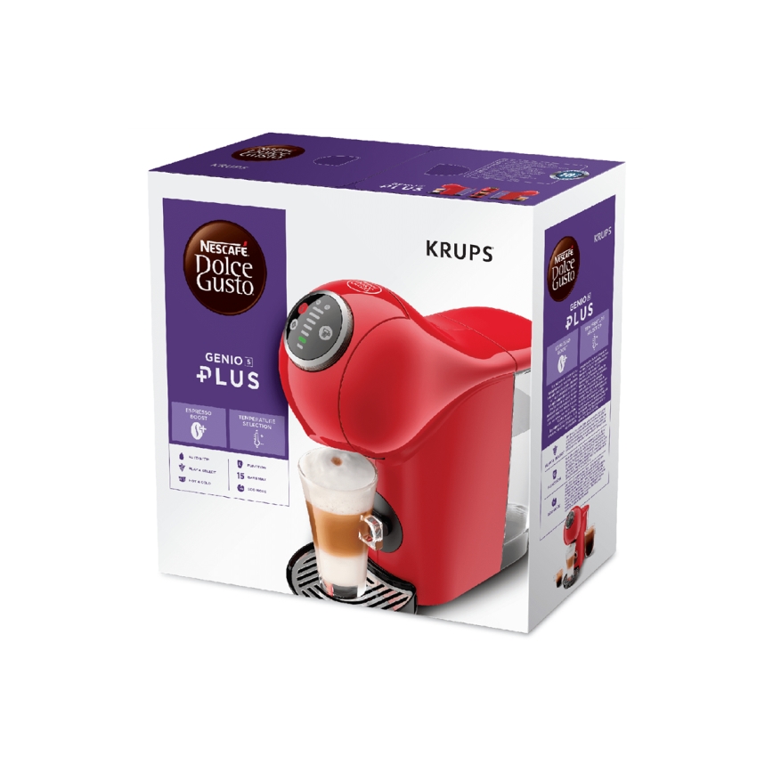 Krups - Kaffemaskine til kapsler NESCAFÉ DOLCE GUSTO GENIO S PLUS 1500W rød