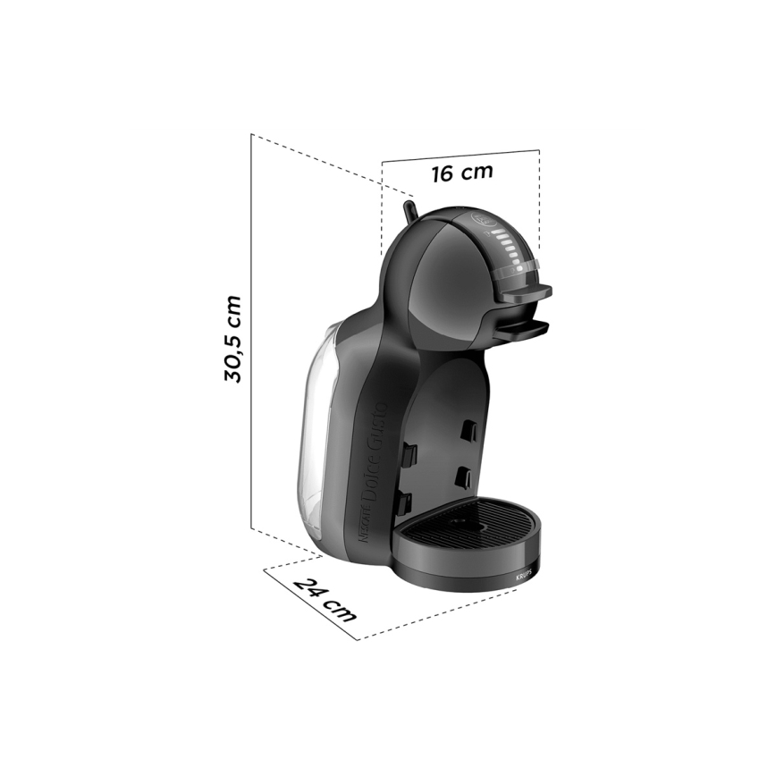 Krups - Kaffemaskine til kapsler NESCAFÉ DOLCE GUSTO MINI ME 1500W antracit
