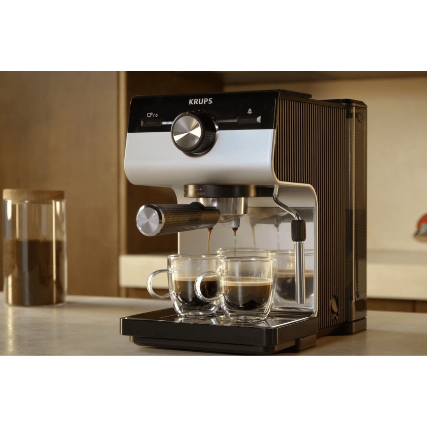 Krups - Kaffemaskine til to kopper AUTHENTIC 1450W/230V grå