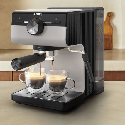 Krups - Kaffemaskine til to kopper AUTHENTIC 1450W/230V grå