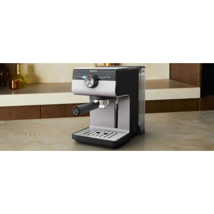 Krups - Kaffemaskine til to kopper AUTHENTIC 1450W/230V grå