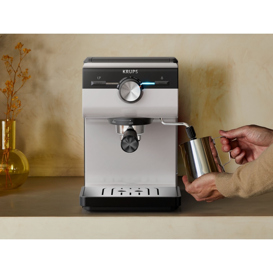 Krups - Kaffemaskine til to kopper AUTHENTIC 1450W/230V grå