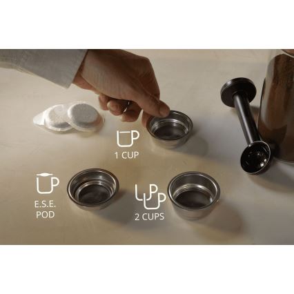 Krups - Kaffemaskine til to kopper AUTHENTIC 1450W/230V grå