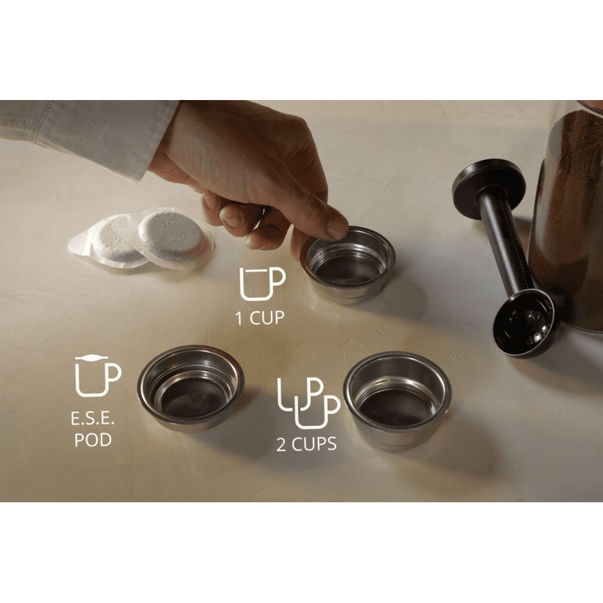 Krups - Kaffemaskine til to kopper AUTHENTIC 1450W/230V grå