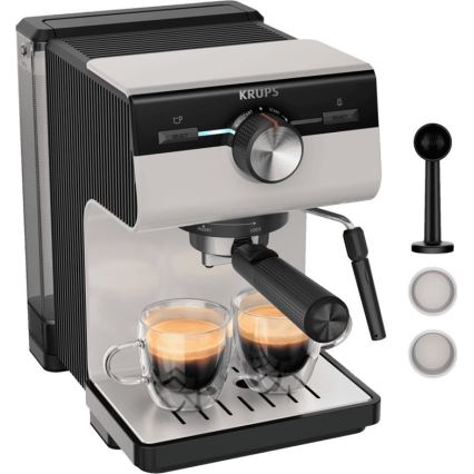 Krups - Kaffemaskine til to kopper AUTHENTIC 1450W/230V grå