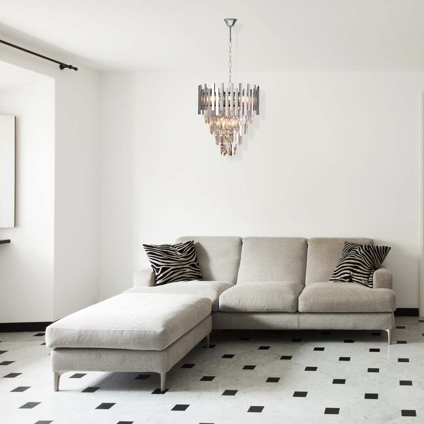 Krystal kædelysekrone ASPEN 9xE14/40W/230V