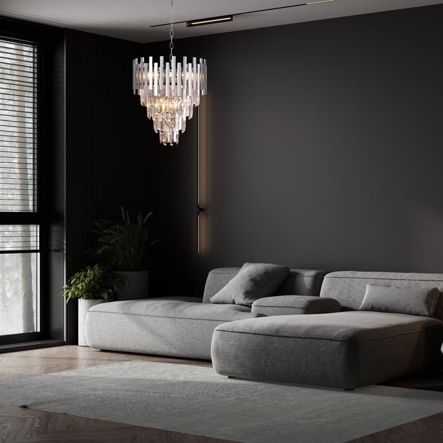 Krystal kædelysekrone ASPEN 9xE14/40W/230V