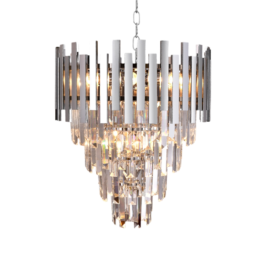 Krystal kædelysekrone ASPEN 9xE14/40W/230V