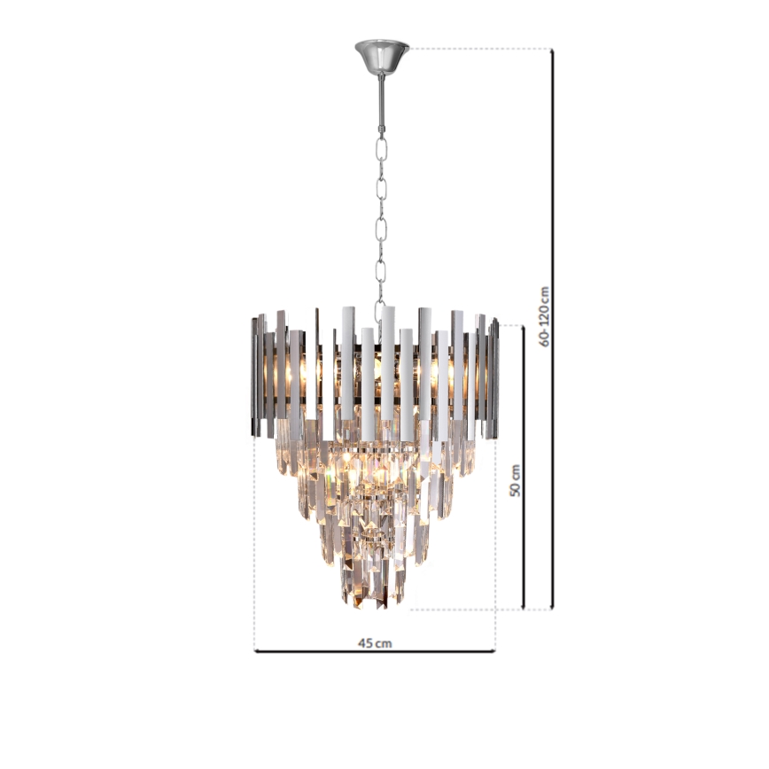 Krystal kædelysekrone ASPEN 9xE14/40W/230V