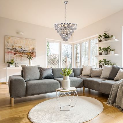 Krystal kædelysekrone CHELSEA 6xE14/40W/230V