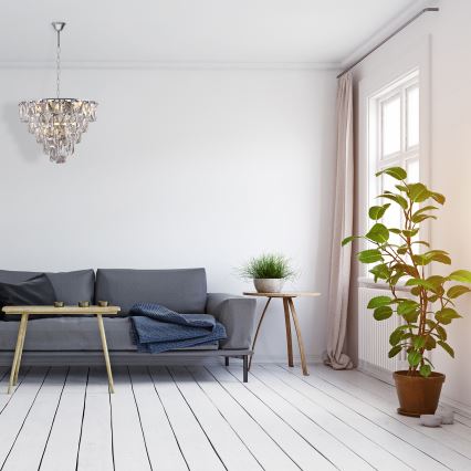Krystal kædelysekrone CHELSEA 6xE14/40W/230V