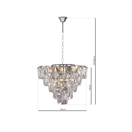 Krystal kædelysekrone CHELSEA 6xE14/40W/230V