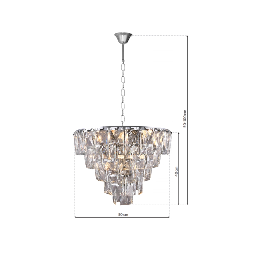 Krystal kædelysekrone CHELSEA 6xE14/40W/230V