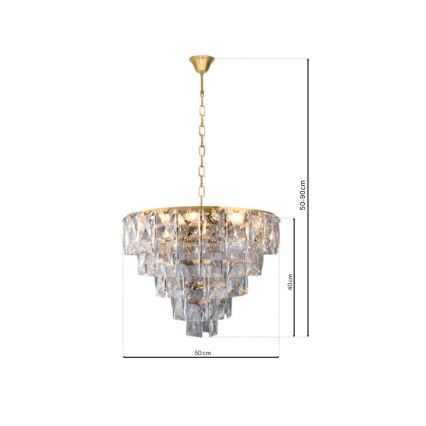 Krystal kædelysekrone CHELSEA 6xE14/40W/230V
