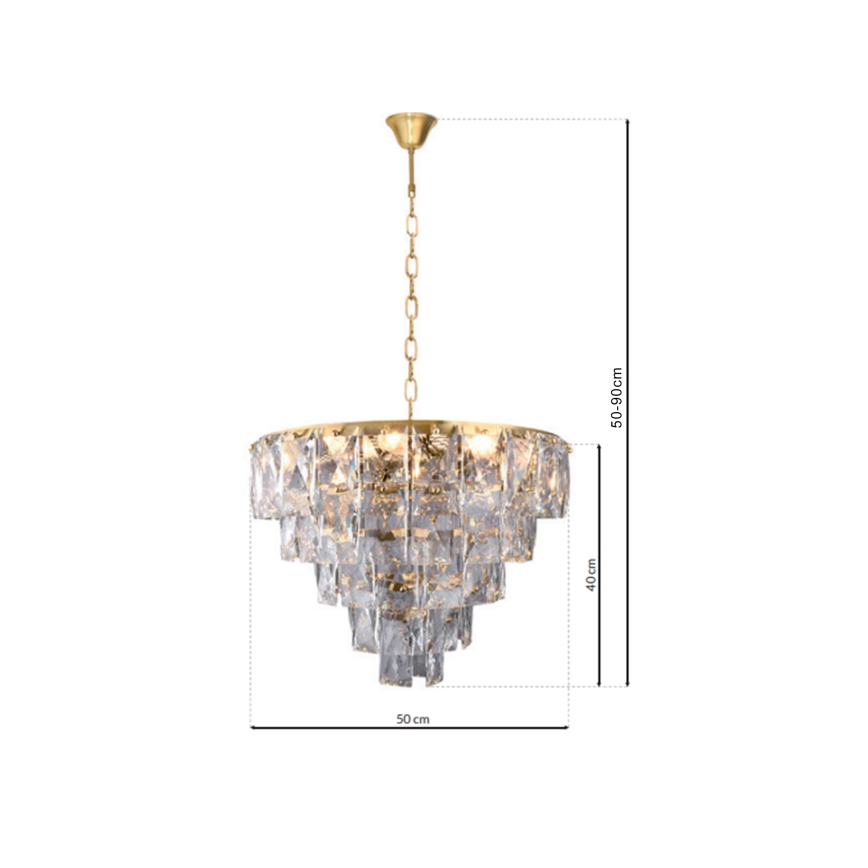 Krystal kædelysekrone CHELSEA 6xE14/40W/230V