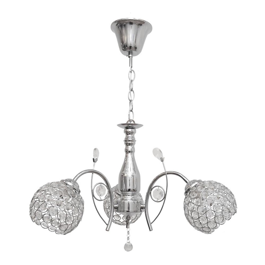 Krystal kædelysekrone FLORALA 3xE27/15W/230V
