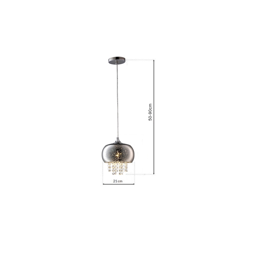 Krystal lysekrone i snor STARLIGHT 1xE14/40W/230V