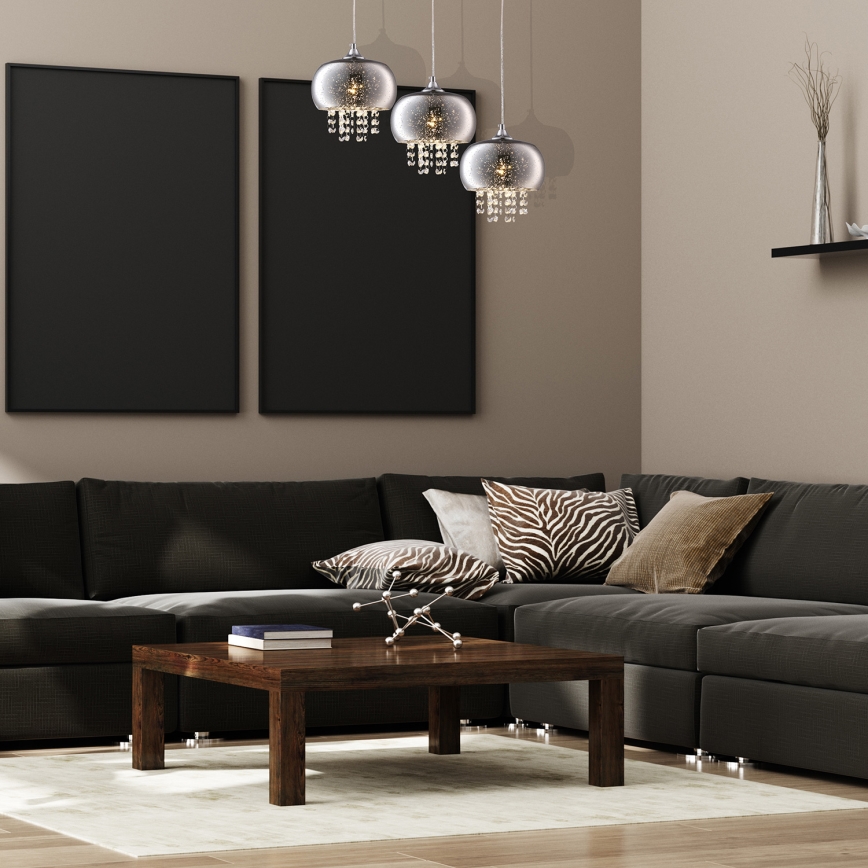 Krystal lysekrone i snor STARLIGHT 3xE14/40W/230V
