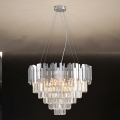 Krystallysekrone PLAZA med wire 9xE14/40W/230V Ø 60 cm sølvfarvet