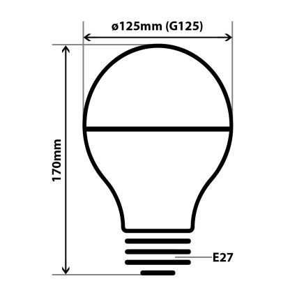 Kugleformet LED-pære DECOR MIRROR G125 E27/12W/230V 4200K guldfarvet